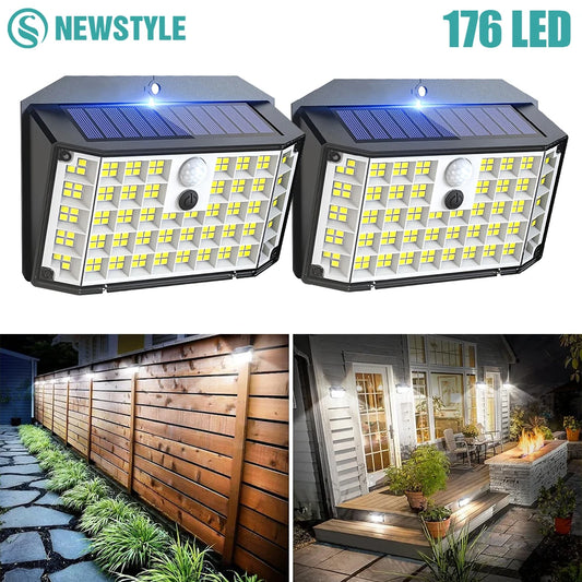 Solar Lights Outdoor Motion Sensor Solar Security Lights IP65 Waterproof with 3 Lighting Modes  Powered Wall Lights Outside