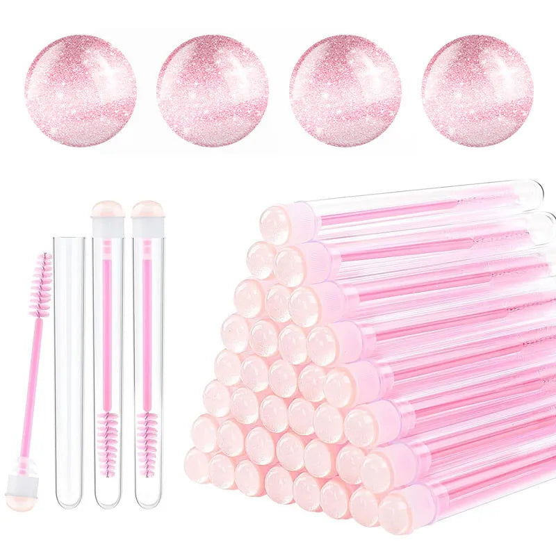 20/5pcs Reusable Eyebrow Brush Tubes Reusable Lash Mascara Wands Lash Extension Brushes Dust-proof Tube Containers Makeup Tools