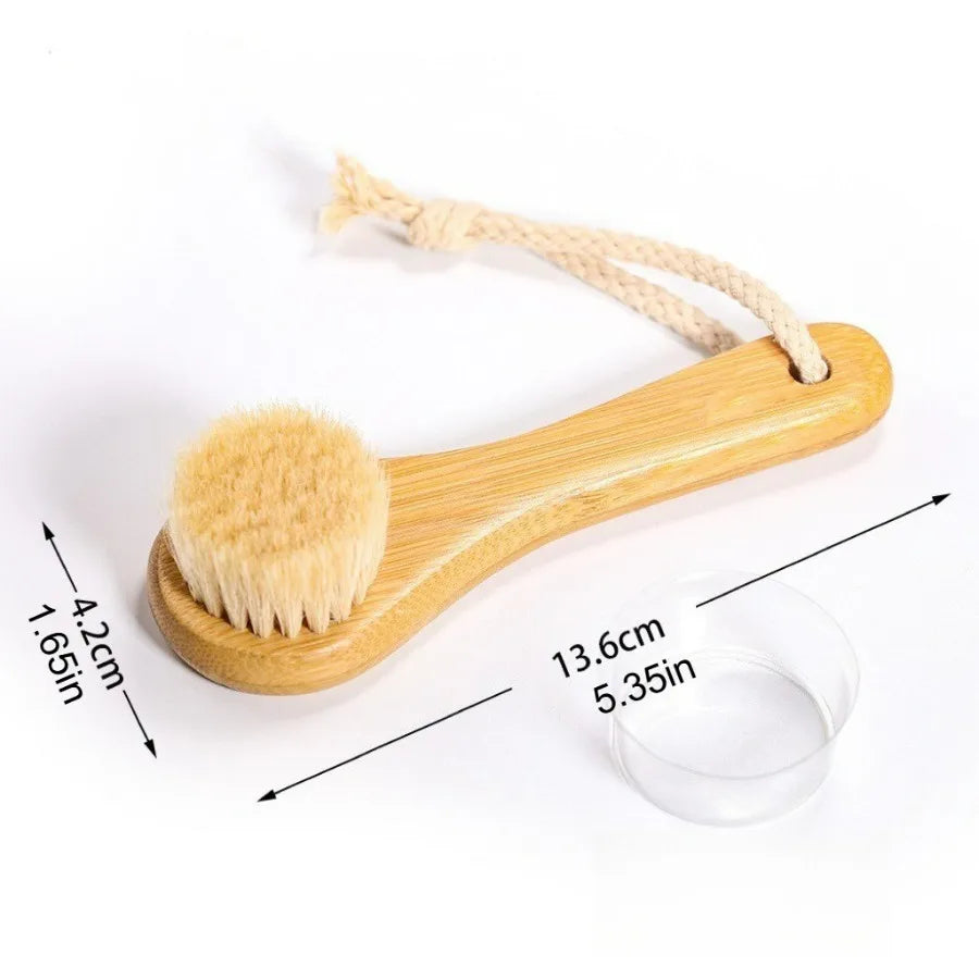 Facial Cleansing Brush, Wooden Face Brush for Exfoliating and Pore Cleansing, Reveal Smooth and Radiant Skin