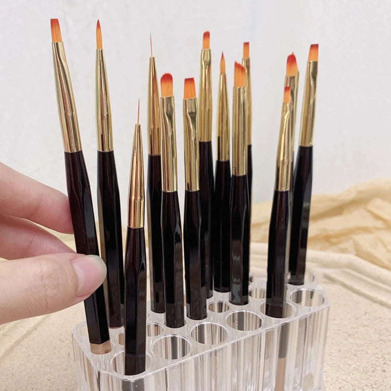 Beauty Container Tool Kit Display Shelf Holder 26 Holes Nail Brushes Storage Box Holder Organizer Makeup Brushes Pens