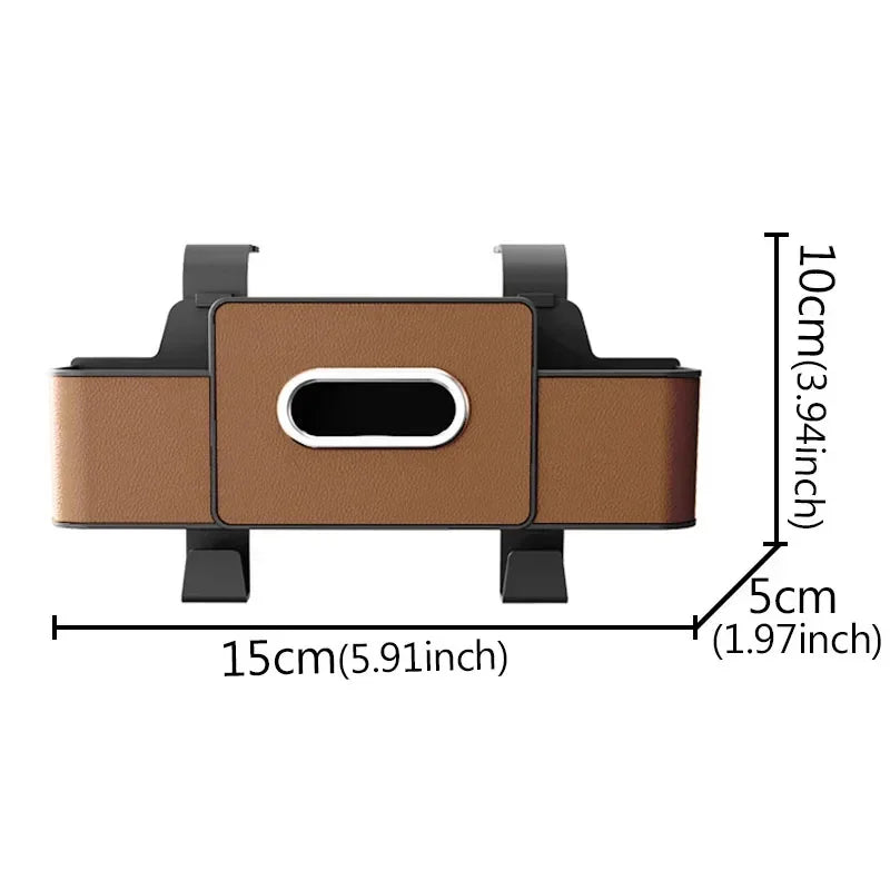 Car Backseat Organizer With Cup Holder+Tissue Box+Phone Mount Auto Seat Back Storage Bag Multifunctional Hanging Organizer