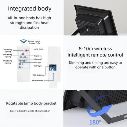 1000W Solar Light Solar Flood Street Lamps Outdoor Waterproof Solar Spotlights For Garden/Wall/Yard/Villa/Parking-lot/Driveway