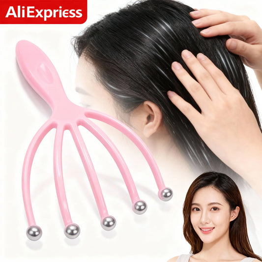 Scalp Massager Manual 5 Claw Head Massager Roller Scratcher Hair Scalp Massage Comb Relieve Fatigue Stress Relax Head Care