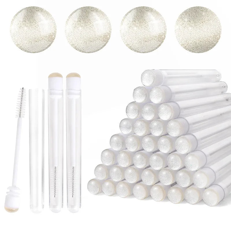 20/5pcs Reusable Eyebrow Brush Tubes Reusable Lash Mascara Wands Lash Extension Brushes Dust-proof Tube Containers Makeup Tools