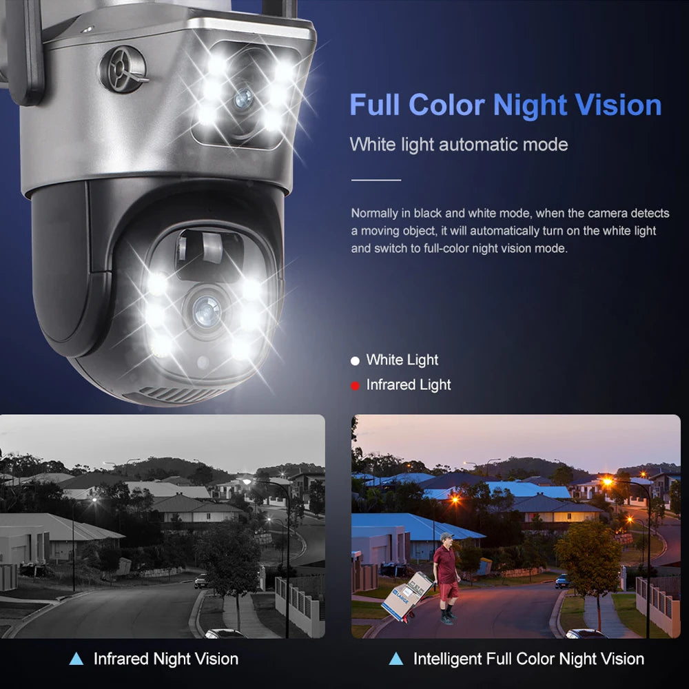 4G / WiFi Solar Camera Dual Lenses Outdoor 8MP 4K Low Power Battery IP Camera PIR Night Vision V380 Pro CCTV Security Protection