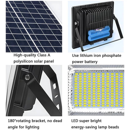 200/300W Solar Flood Lights with Remote Control Outdoor IP67 Waterproof Solar Powered Spotlight Solar Reflector Wall Lamps Hot