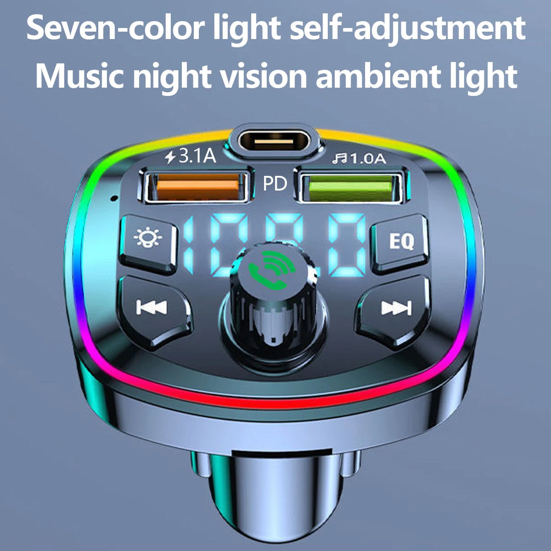 Bluetooth 5.0 Fm Transmitter Car Mp3 Player Wireless Hands-Free Audio Receiver Car Radio Dual USB Fast Charger