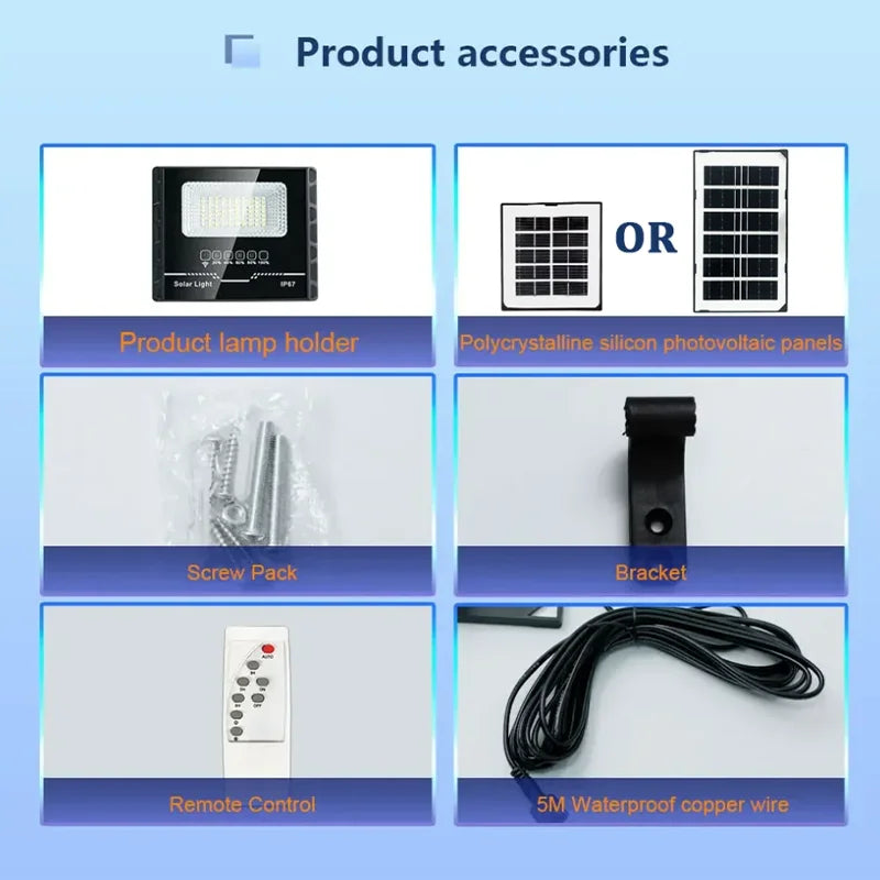 1000W Solar Light Solar Flood Street Lamps Outdoor Waterproof Solar Spotlights For Garden/Wall/Yard/Villa/Parking-lot/Driveway
