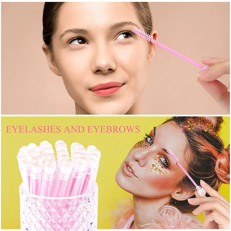 20/5pcs Reusable Eyebrow Brush Tubes Reusable Lash Mascara Wands Lash Extension Brushes Dust-proof Tube Containers Makeup Tools