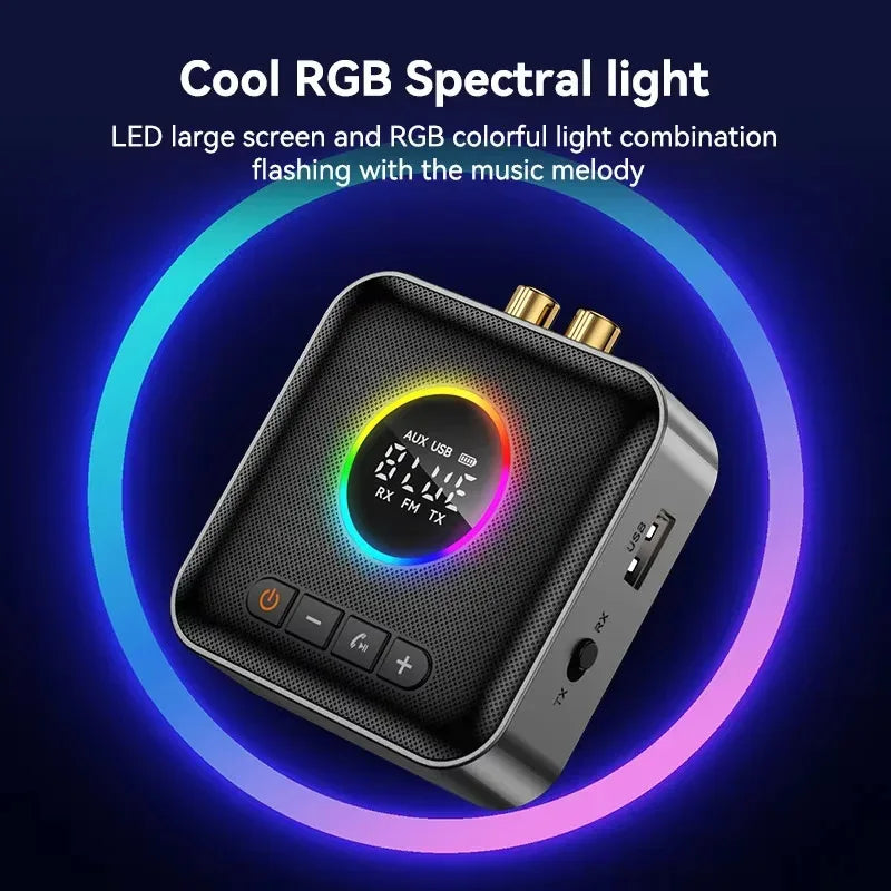 3 in 1 Bluetooth 6.0 Transmitter Receiver FM Modulator Transmitter 3.5MM AUX RCA Stereo Music LED Display Wireless Adapter