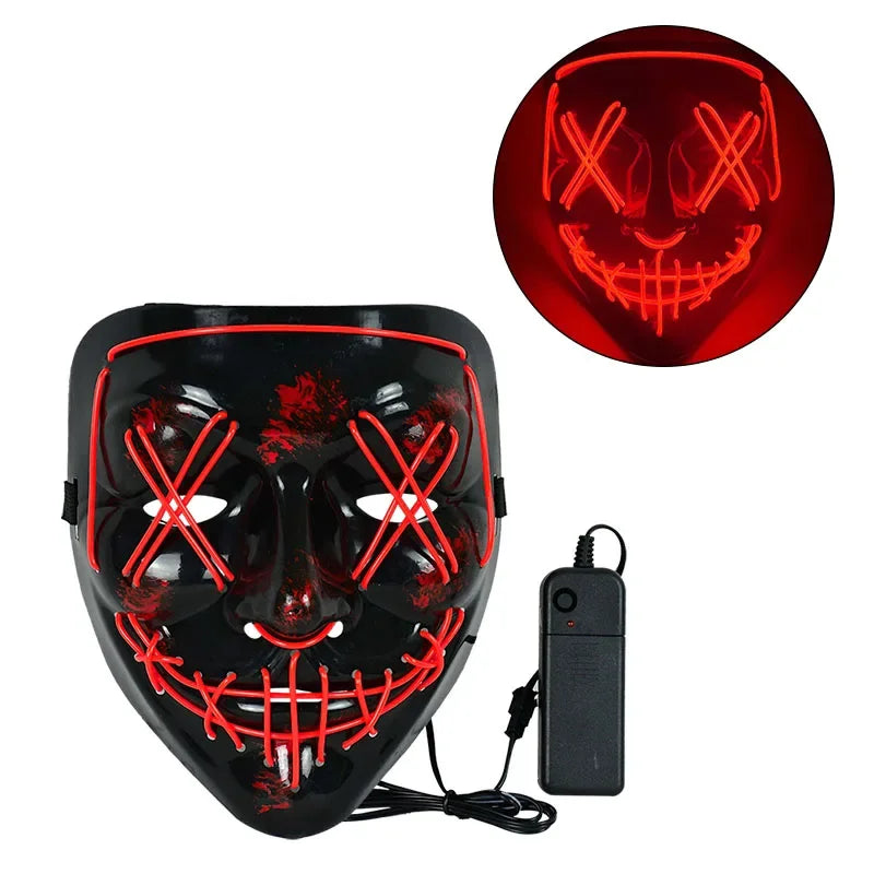Halloween Mask LED Light Up Mask Scary Mask for Festival Cosplay Halloween Costume Masquerade Parties, Carnival, Gift