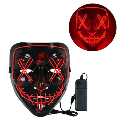 Halloween Mask LED Light Up Mask Scary Mask for Festival Cosplay Halloween Costume Masquerade Parties, Carnival, Gift