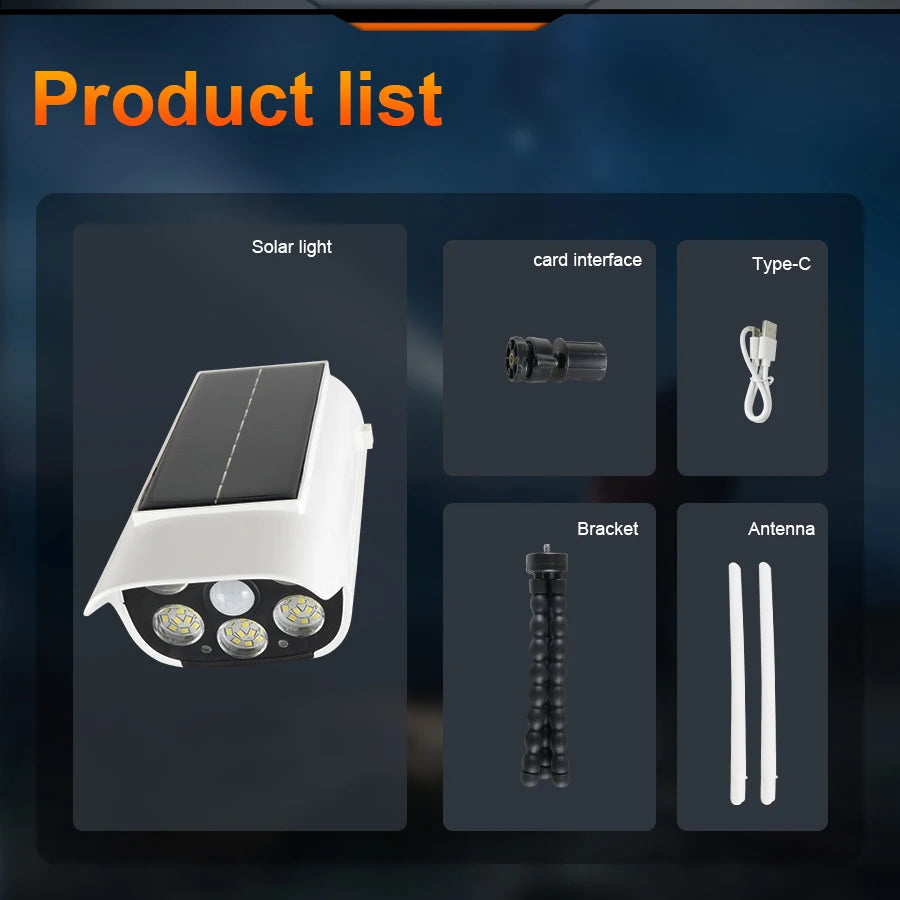 Outdoor Motion Sensor Solar Lights  Solar Motion Sensor LED Light Outdoor Camera Wireless Security Floodlights IP65 Waterproof