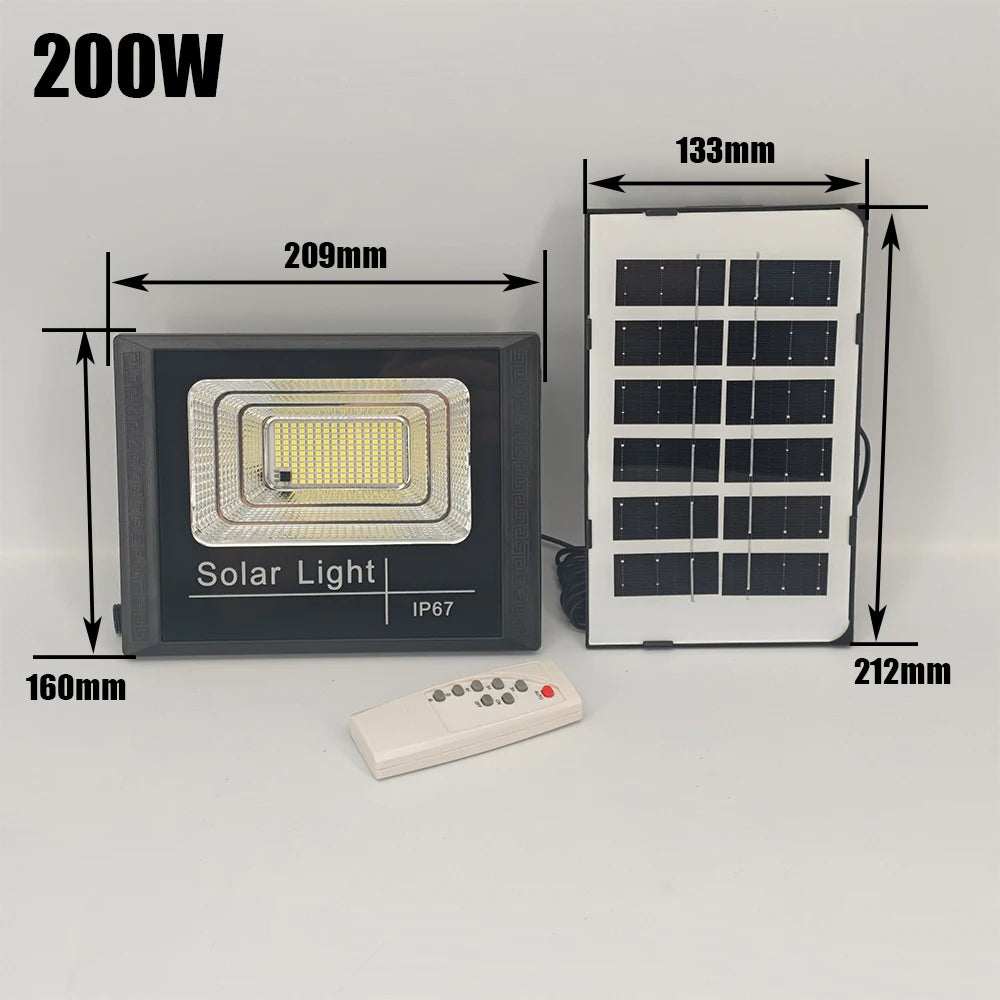 50w 100w 200w 300w 500w Solar Flood Lights LED Solar Powered Spotlight Outdoor Waterproof Reflector Solar with Remote Control