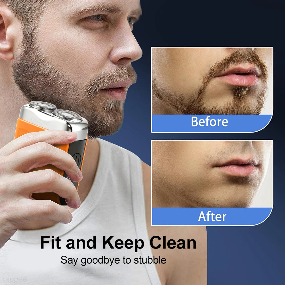 Portable Electric Shaver for Men Rechargeable Facial Beard Trimmer Wet/Dry Use Travel & Home Electric Razor
