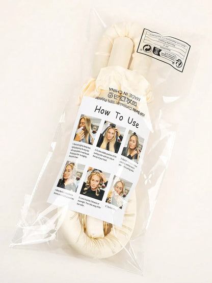 Heatless Curling Rod Headband No Heat Silk Ribbon Hair Roller Curls with Hair Claw Clip Lazy Natural Soft Wave DIY Styling Tool