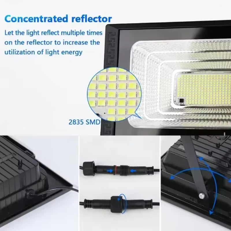 1000W Solar Light Solar Flood Street Lamps Outdoor Waterproof Solar Spotlights For Garden/Wall/Yard/Villa/Parking-lot/Driveway