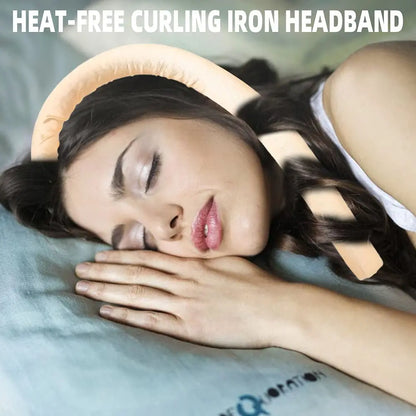 Heatless Curling Rod Headband No Heat Silk Ribbon Hair Roller Curls with Hair Claw Clip Lazy Natural Soft Wave DIY Styling Tool