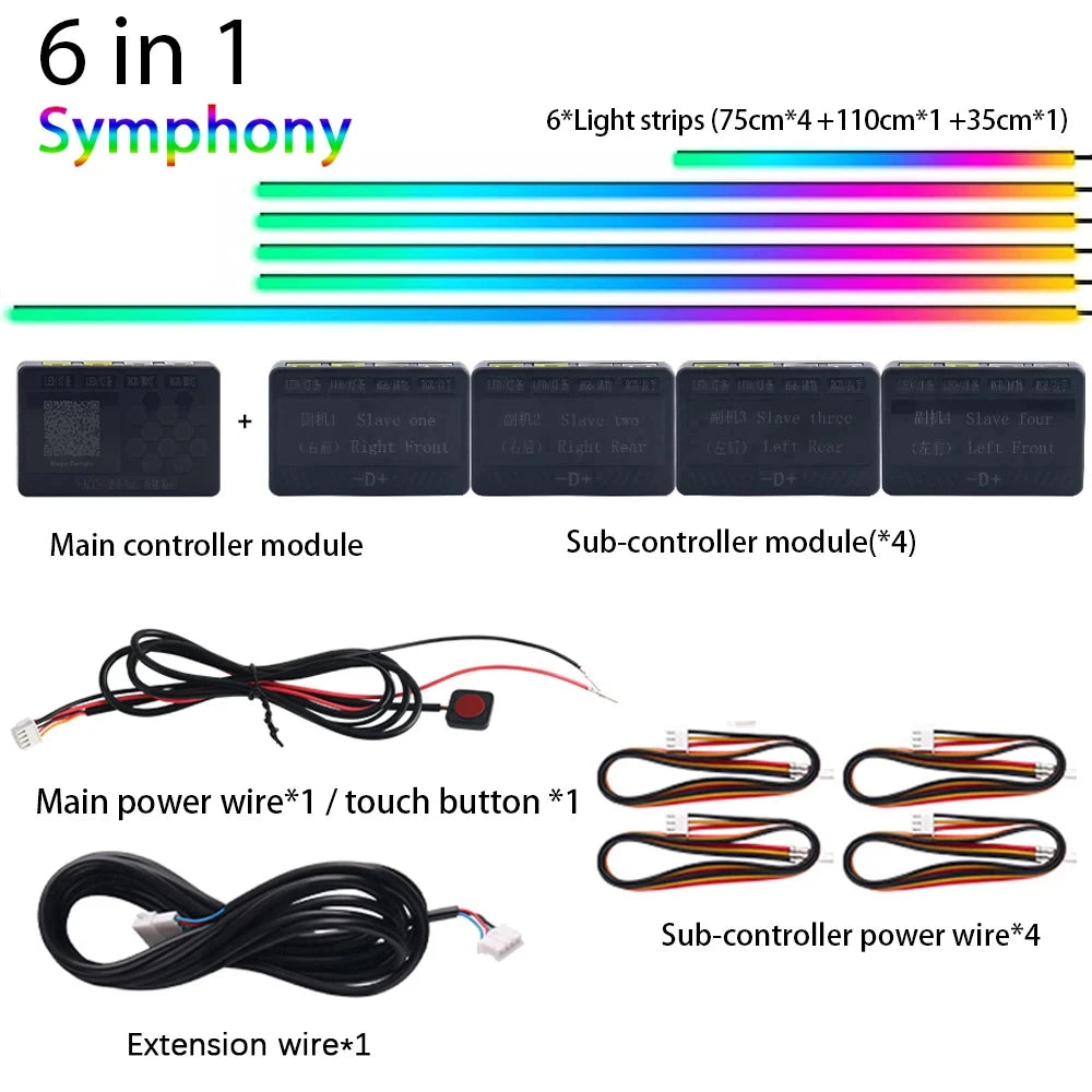 22 In 1 Car LED Interior Ambient Lights: Enhance Your Car's Atmosphere with LED Lights