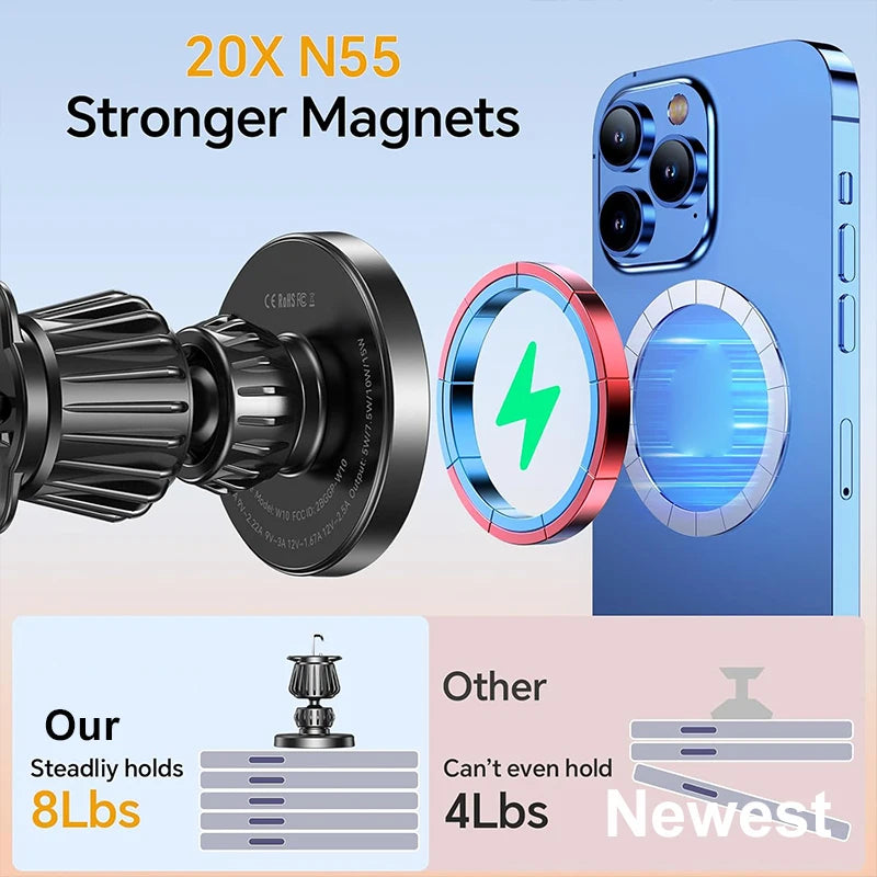 New Chargers Adapters Magnetic Wireless Car Charger Fast Charging Windshield Car Phone Holder Consumer Electronics Accessories