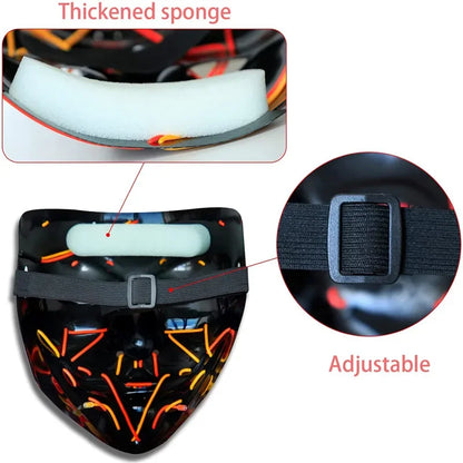 Halloween Mask LED Light Up Mask Scary Mask for Festival Cosplay Halloween Costume Masquerade Parties, Carnival, Gift