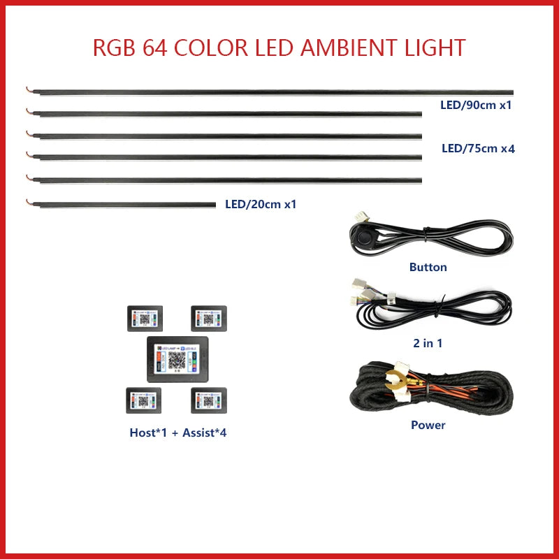 22 In 1 Car LED Interior Ambient Lights: Enhance Your Car's Atmosphere with LED Lights