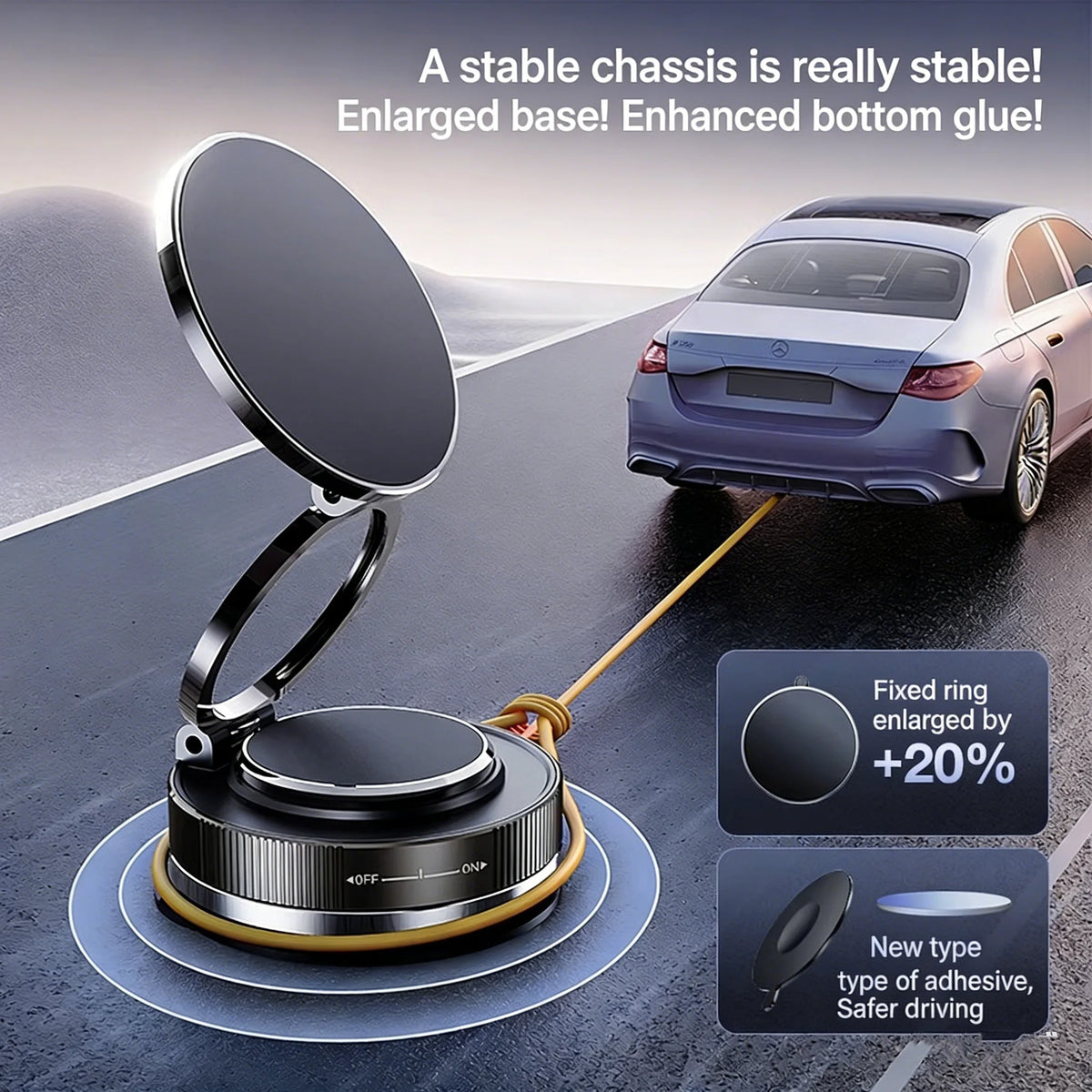 Magnetic Phone Holder for car 360° Rotatable Foldable &amp; Adjustable Magnetic Car Mount ,Suction Cup Phone Holder for Car/Mirror