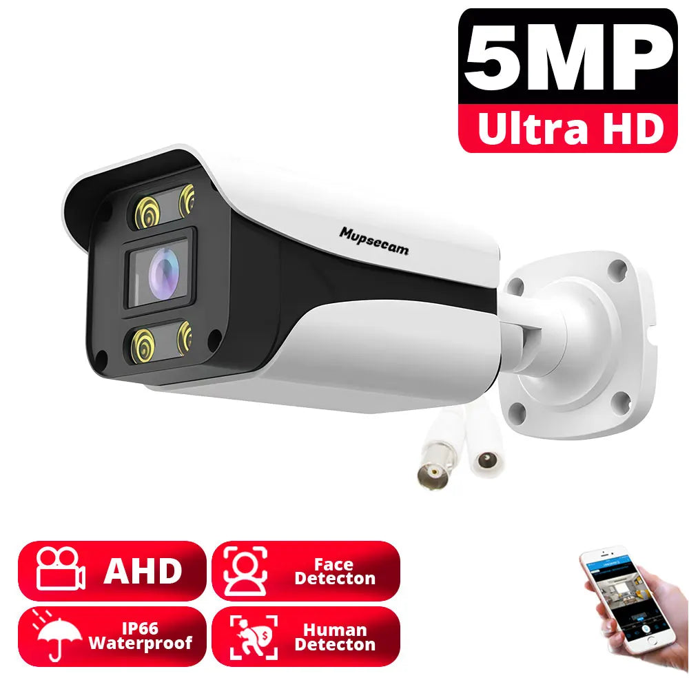 AI Face Detection H.265 5MP 4MP AHD Camera Security Video Surveillance 4*Array Outdoor Camera Weatherproof For AHD DVR System