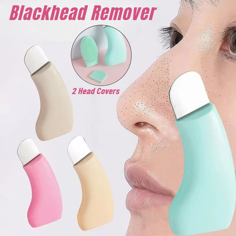1 blackhead remover with cleaning brush, 2-in-1 pore cleanser for removing acne