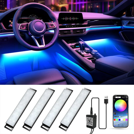 Car Lights Interior LED Lights for Car Interior APP Control Truck Inside Lights with DIYs  Music Mode Ambient Foot Lighting