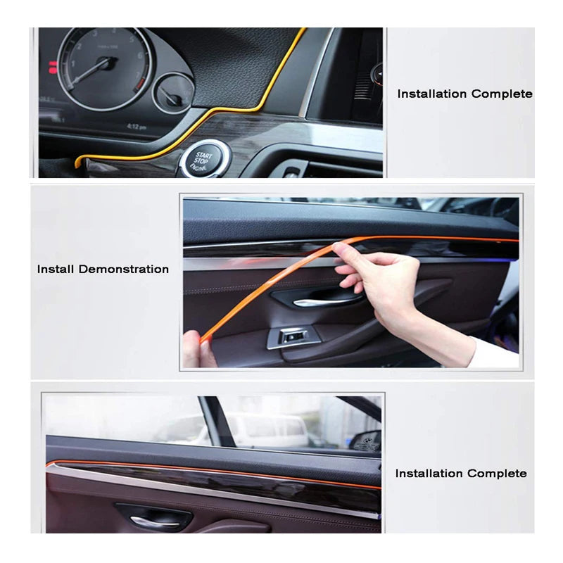 1-5M Car Interior Lights LED Strip Atmosphere Lamp DIY Styling Decorative Light USB EL Wiring Auto Interior Decor Accessories