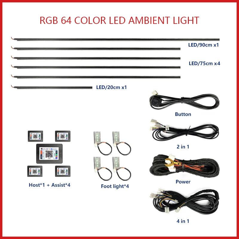 22 In 1 Car LED Interior Ambient Lights: Enhance Your Car's Atmosphere with LED Lights