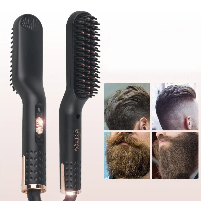 Electric Hair Comb Brush Beard Straightener Multifunctional Hair Straightening Comb Hair Curler Fast Heating Styling Tools